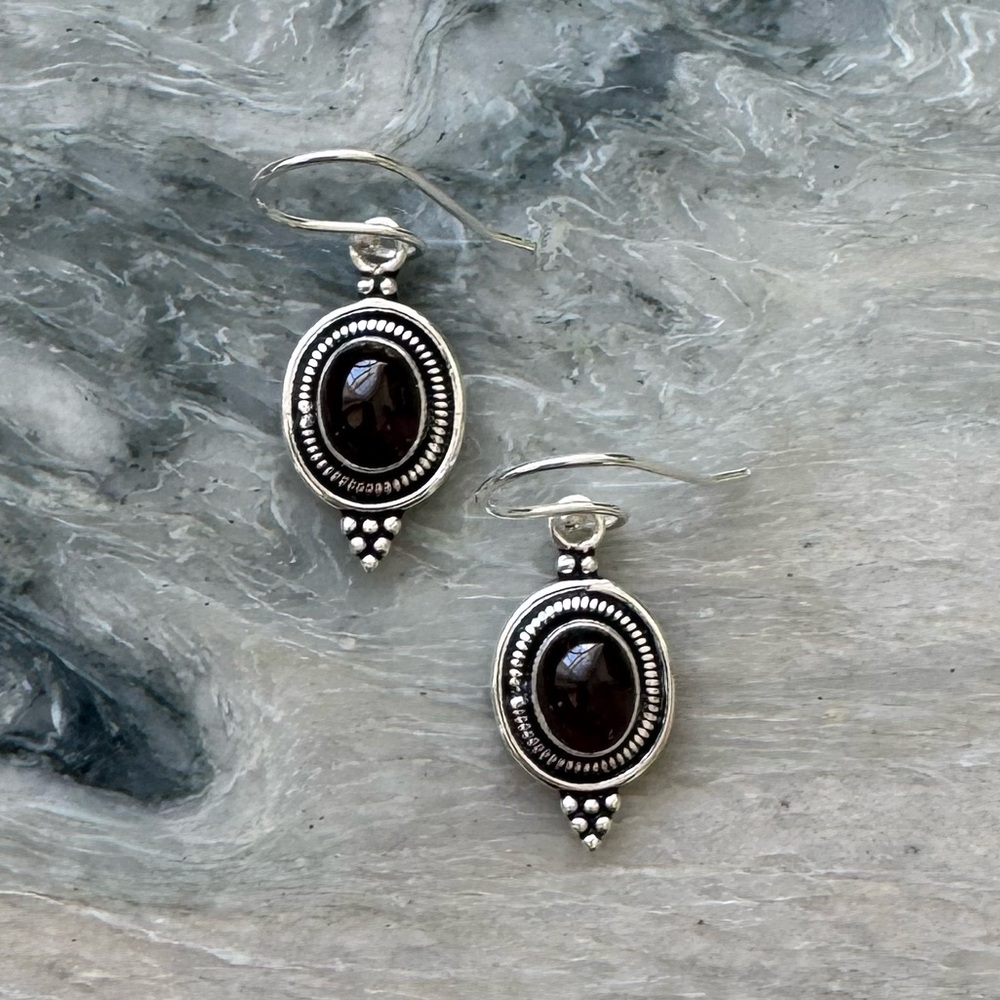 NWOT Sundance Ichabod’s Ride Earrings, Garnet, Sterling Silver
